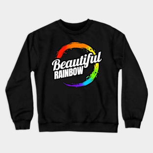 Beautiful Rainbow Colors Logo LGBTQ Pride Month Crewneck Sweatshirt